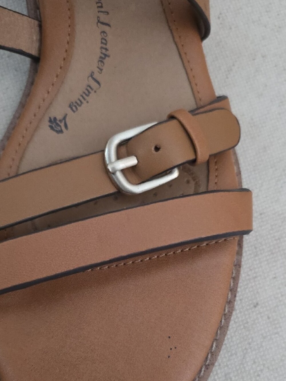 Women's Tan Leather Strappy Sandals 7.5 by SOFFT - Picture 3 of 5